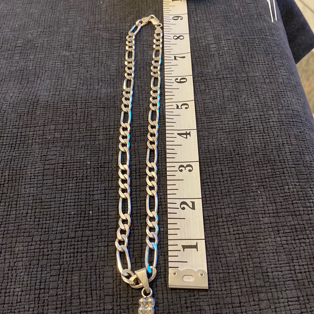 Taxco Sterling Silver Hand Made Cross with Sterling Chain